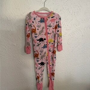 Little Sleepies 12-18 Months Pink Jurassic Jungle Dinosaur Zippy